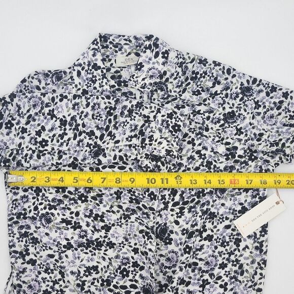 Dex Long Duster Womens Size XS Purple Floral Open Front Easter Church Wedding - Picture 6 of 7